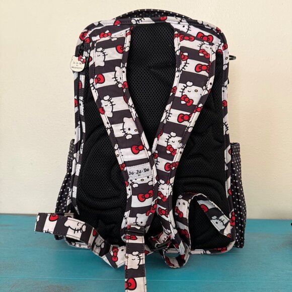 Ju-Ju-Be X Hello Kitty Red Polka Dot & Striped Backpack Diaper Bag w/ Mat - Picture 4 of 13